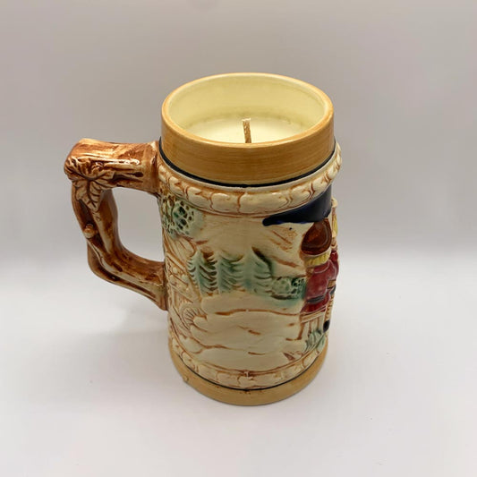 1960's Ceramic Beer Stein - Spiced Apple Chai Candle