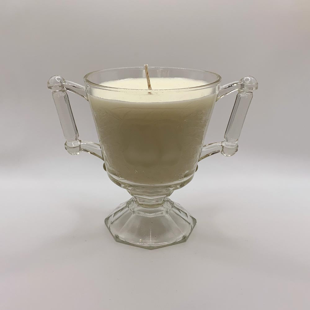 Pear Pointed Handles Vintage Clear Glass - Spiced Apple Chai Candle